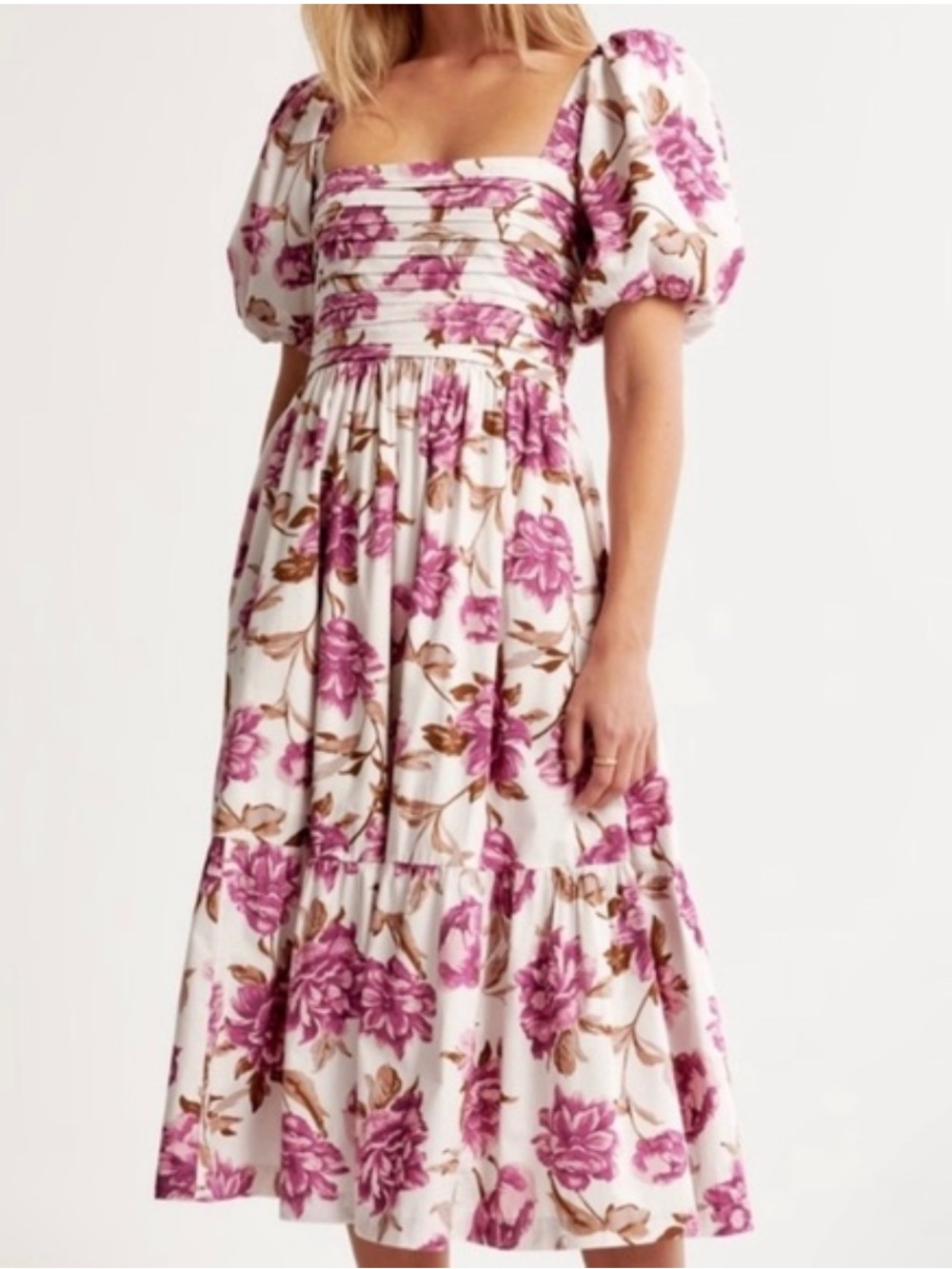 Abercrombie & Fitch Emerson Midi Dress Purple Floral Size Small